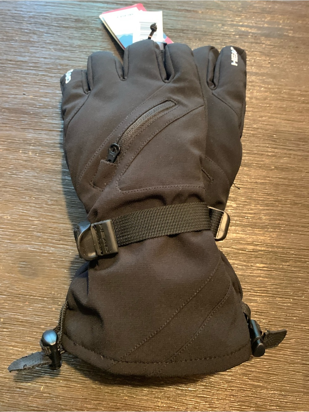 Head Black Insulated Ski Gloves with Adjustable Wrist Strap
